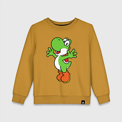 Свитшот хлопковый детский Yoshi, цвет: горчичный