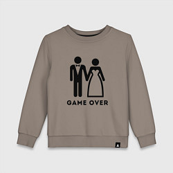 Свитшот хлопковый детский GAME OVER МОЛОДОЖЕНЫ, цвет: утренний латте