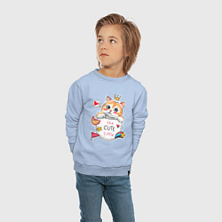 Свитшот хлопковый детский Котенок в кармане, цвет: мягкое небо — фото 2