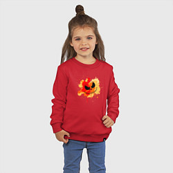Свитшот хлопковый детский Злая тыква в смятку, цвет: красный — фото 2