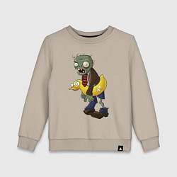 Свитшот хлопковый детский Swim Zombie, цвет: миндальный