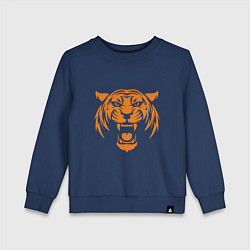 Свитшот хлопковый детский Orange - Tiger, цвет: тёмно-синий