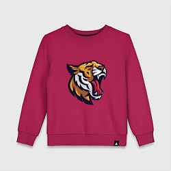Свитшот хлопковый детский Roar - Tiger, цвет: маджента