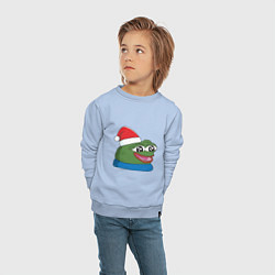 Свитшот хлопковый детский Pepe, pepe happy, Пепе хеппи, pepe happy new year, цвет: мягкое небо — фото 2