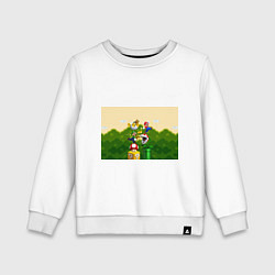 Свитшот хлопковый детский Mario Coins, цвет: белый