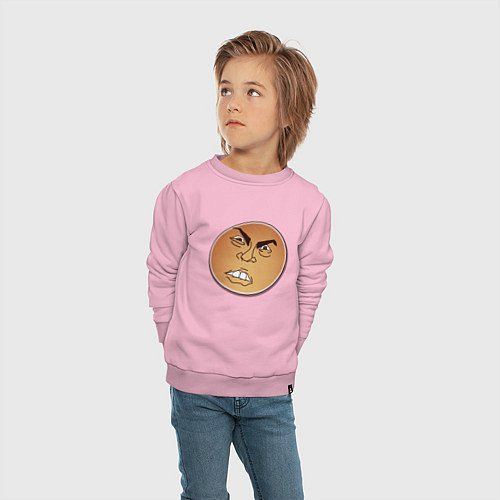 Детский свитшот Злая мордочка / Светло-розовый – фото 4
