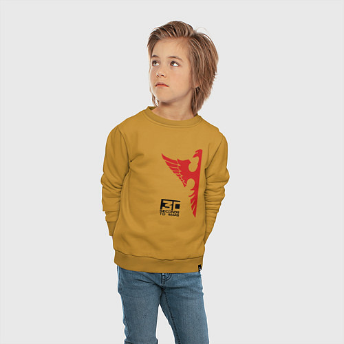 Детский свитшот 30 Seconds to Mars красный орел / Горчичный – фото 4