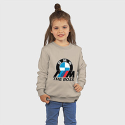 Свитшот хлопковый детский BMW BOSS, цвет: миндальный — фото 2
