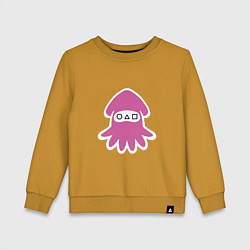 Свитшот хлопковый детский Squid Pink, цвет: горчичный