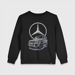 Свитшот хлопковый детский Mercedes Gelendwagen G63 AMG G-class G400d, цвет: черный