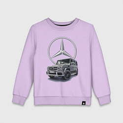 Свитшот хлопковый детский Mercedes Gelendwagen G63 AMG G-class G400d, цвет: лаванда