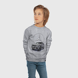 Свитшот хлопковый детский Mercedes Gelendwagen G63 AMG G-class G400d, цвет: меланж — фото 2