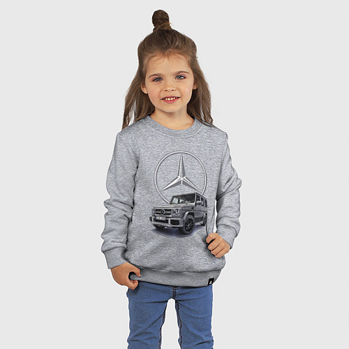 Детский свитшот Mercedes Gelendwagen G63 AMG G-class G400d / Меланж – фото 3