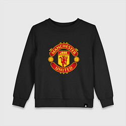 Свитшот хлопковый детский Манчестер Юнайтед логотип, цвет: черный