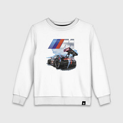 Свитшот хлопковый детский BMW M POWER Motorsport Racing Team, цвет: белый