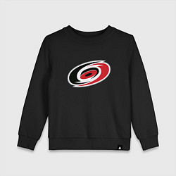 Свитшот хлопковый детский Каролина Харрикейнз логотип, цвет: черный