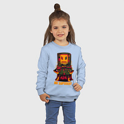 Свитшот хлопковый детский Робот в плаще, цвет: мягкое небо — фото 2