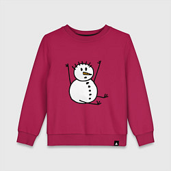 Свитшот хлопковый детский Снеговик в дудл-стиле, цвет: маджента