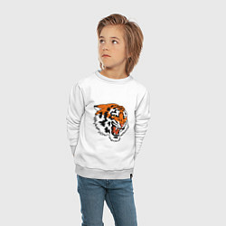 Свитшот хлопковый детский Smiling Tiger, цвет: белый — фото 2
