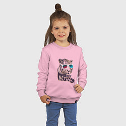 Свитшот хлопковый детский ТриД тигр, цвет: светло-розовый — фото 2