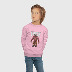Свитшот хлопковый детский DEMON BARON DOOM NPC, цвет: светло-розовый — фото 2