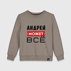 Свитшот хлопковый детский Андрей может ВСЁ, цвет: утренний латте
