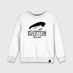 Свитшот хлопковый детский Дирижабль Led Zeppelin с лого участников, цвет: белый