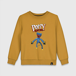 Свитшот хлопковый детский Poppy Playtime: Monster Huggy, цвет: горчичный
