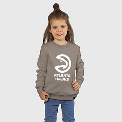 Свитшот хлопковый детский Атланта Хокс, Atlanta Hawks, цвет: утренний латте — фото 2
