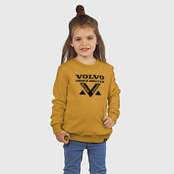 Свитшот хлопковый детский Volvo Дальнобойщик, цвет: горчичный — фото 2