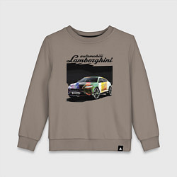 Свитшот хлопковый детский Lamborghini Urus - это очень круто!, цвет: утренний латте