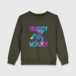 Свитшот хлопковый детский Huggy Wuggy: Игрушка с зубами, цвет: хаки