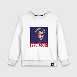 Свитшот хлопковый детский Professor, цвет: белый