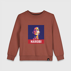 Свитшот хлопковый детский Nairobi - Money Heist, цвет: кирпичный