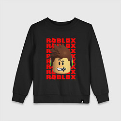 Свитшот хлопковый детский ROBLOX RED LOGO LEGO FACE, цвет: черный