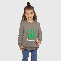 Свитшот хлопковый детский SKODA ШКОДА ХИЩНИК, цвет: утренний латте — фото 2