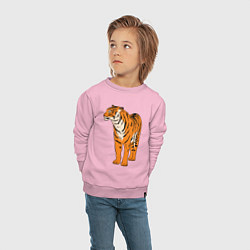 Свитшот хлопковый детский Гордый независимый тигр, цвет: светло-розовый — фото 2
