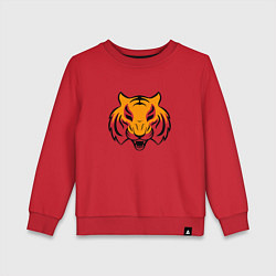 Свитшот хлопковый детский Тигр логотип, цвет: красный