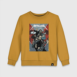 Свитшот хлопковый детский Metallica - cool dudes!, цвет: горчичный
