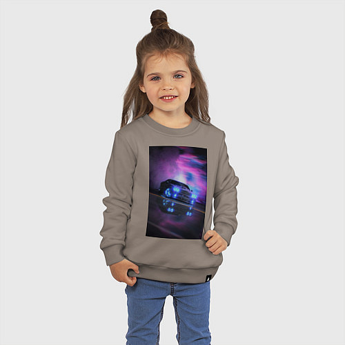 Детский свитшот Авто в неоне / Утренний латте – фото 3