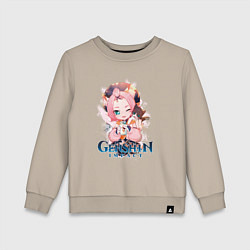 Свитшот хлопковый детский Диона Diona Genshin Impact, цвет: миндальный
