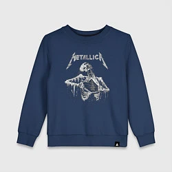 Свитшот хлопковый детский Metallica - thrash metal!, цвет: тёмно-синий