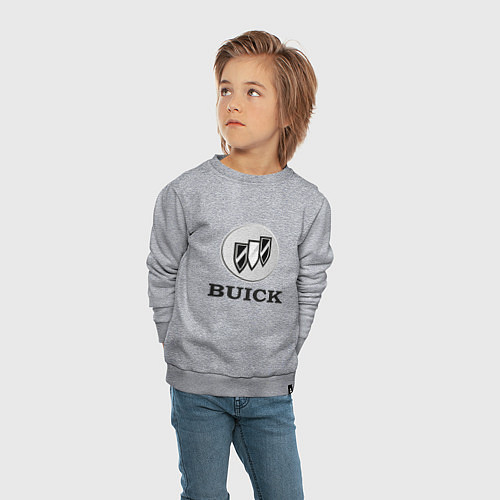 Детский свитшот Gray gradient Logo Buick / Меланж – фото 4