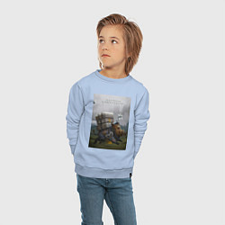 Свитшот хлопковый детский Метнись кабанчиком, цвет: мягкое небо — фото 2
