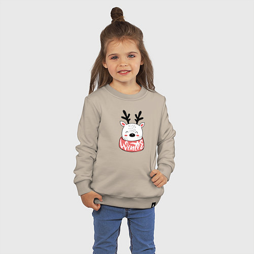Детский свитшот Pinguin Be jolly / Миндальный – фото 3