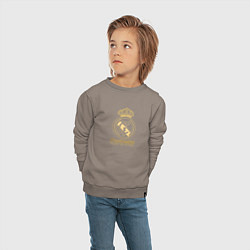 Свитшот хлопковый детский Real Madrid gold logo, цвет: утренний латте — фото 2