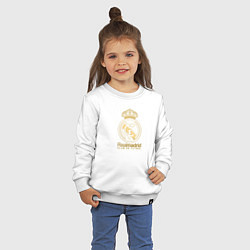 Свитшот хлопковый детский Real Madrid gold logo, цвет: белый — фото 2