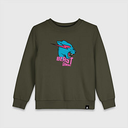 Свитшот хлопковый детский Mr Beast Gaming, цвет: хаки