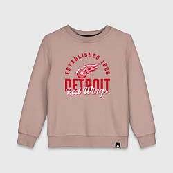 Свитшот хлопковый детский Detroit Red Wings Детройт Ред Вингз, цвет: пыльно-розовый