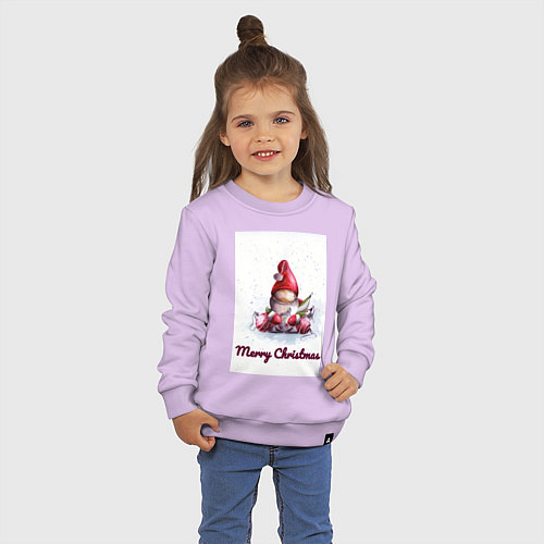 Детский свитшот Рождественский гномик / Лаванда – фото 3